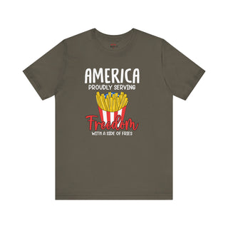 Freedom with Fries ā Sarcastic Patriotism T-Shirt