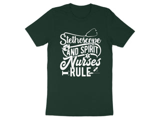 Stethoscope and Spirit Nurses Rule T-Shirt
