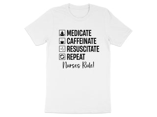 Medicate Caffeinate Repeat Nurses Rule T-shirt product
