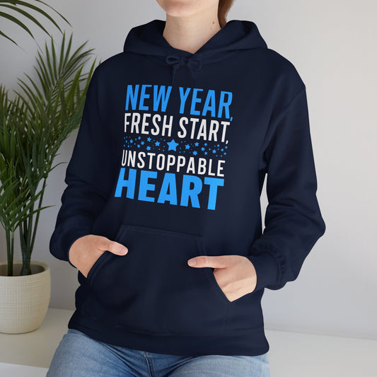 💙 New Year, Fresh Start, Unstoppable Heart Hoodie for 2025 💙