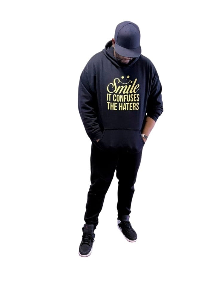 Smile it confuses the haters hoodie model