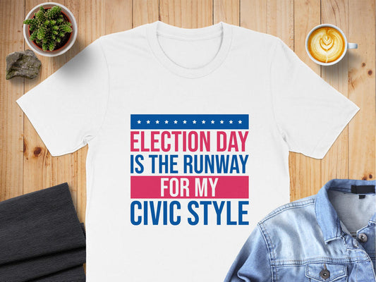 Election Day Runway Civic Style Graphic T-Shirt