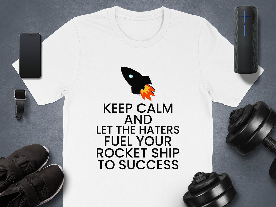 Keep Calm and Let The Haters Fuel Your Rocket Ship To Success T-Shirt